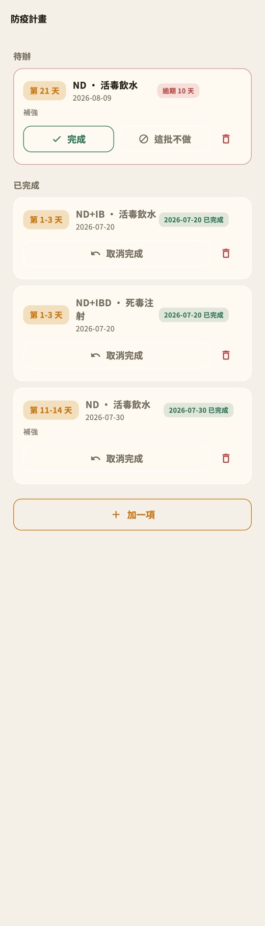 防疫計畫表