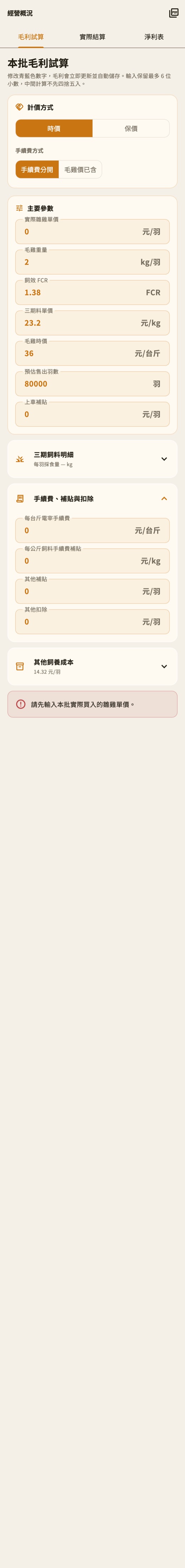 毛利試算